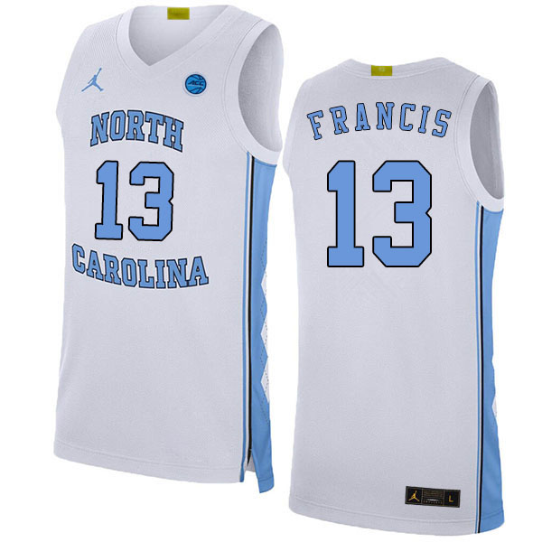 2020 Men #13 Jeremiah Francis North Carolina Tar Heels College Basketball Jerseys Sale-White